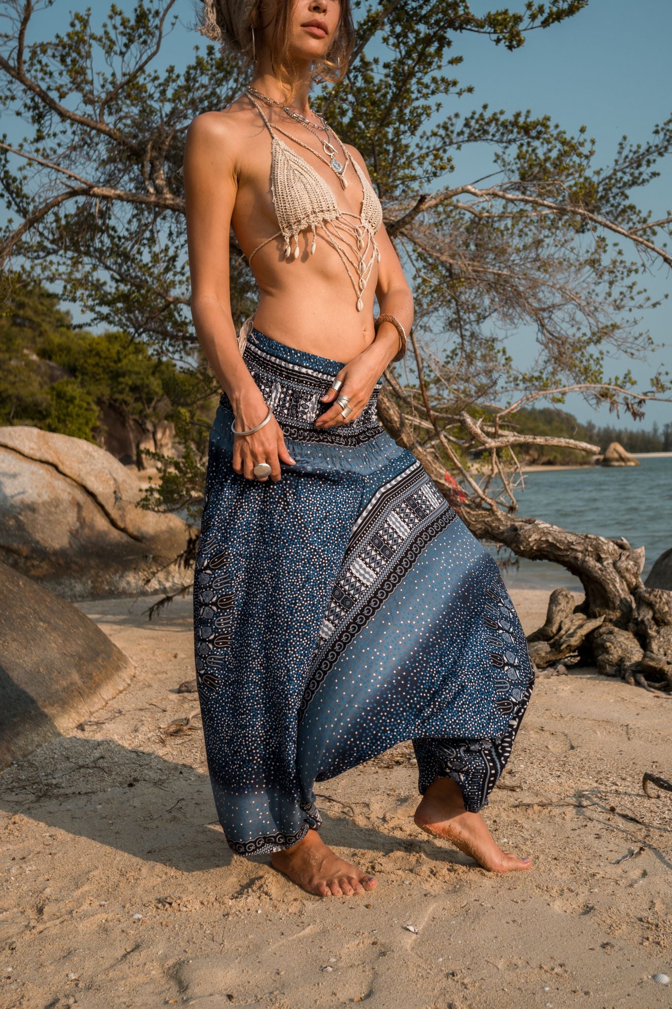 Harem pants – Chakra Pattern – Grey Blue