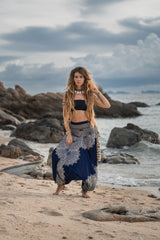 Harem Pants - Plain Mandala - Blue