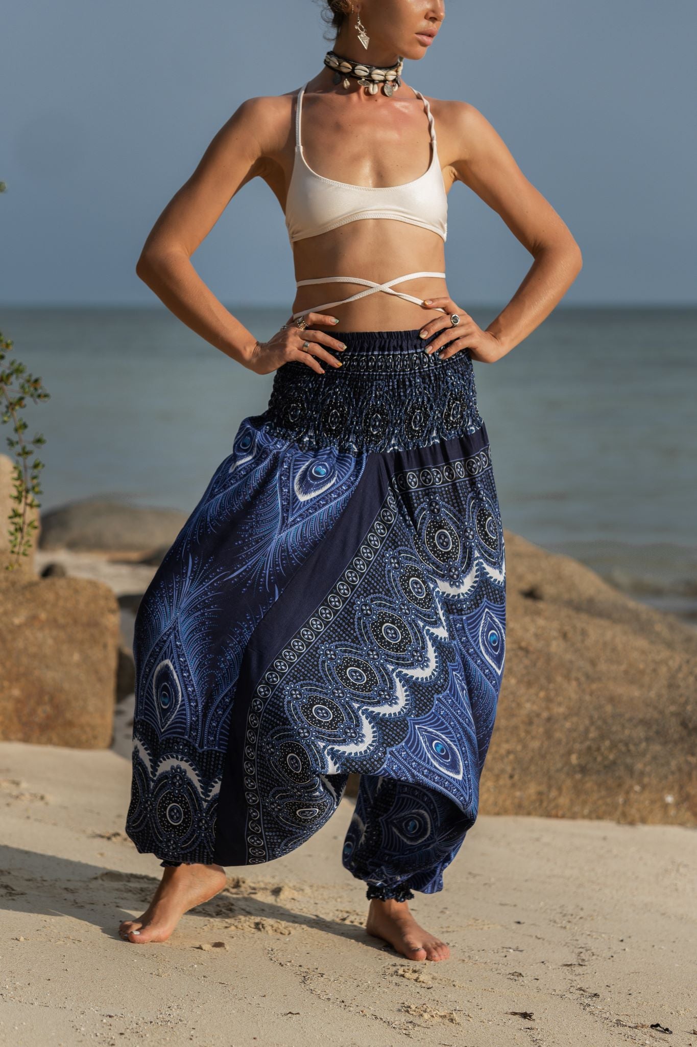 Buy Blue Boho Tie Dye Print Harem Pants Online India  Boldgalcom