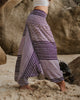 Harem Pants - Striped - Purple & White