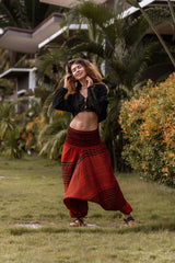 Harem Pants - Striped - Orange/Black