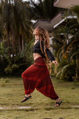 Harem Pants - Striped - Orange/Black