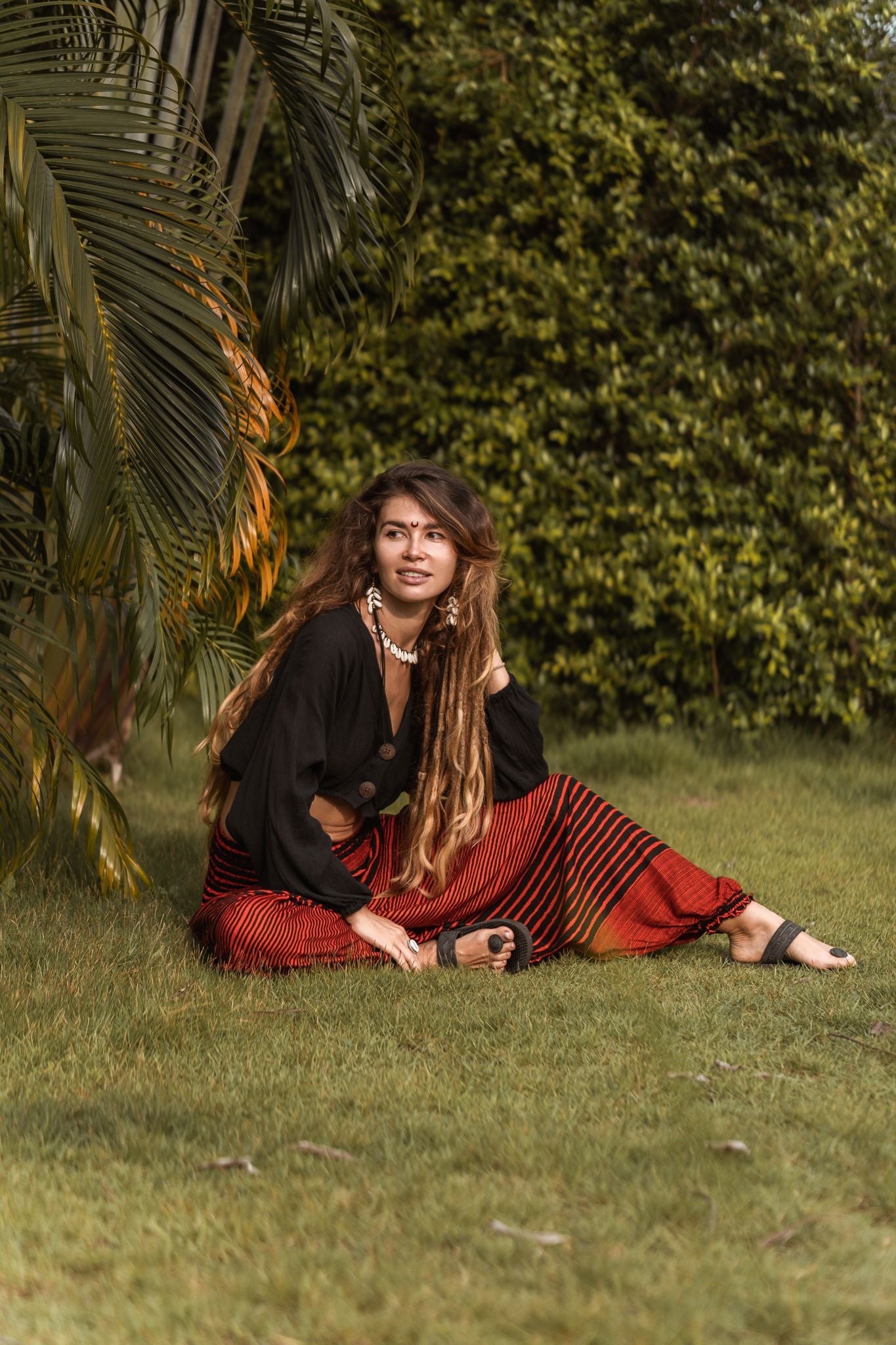 Harem Pants - Striped - Orange/Black