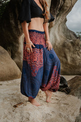 Harem Pants - Mandala Print - Blue