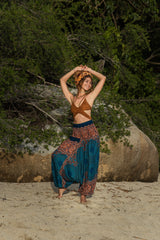 Harem Pants - Mandala Print - Teal
