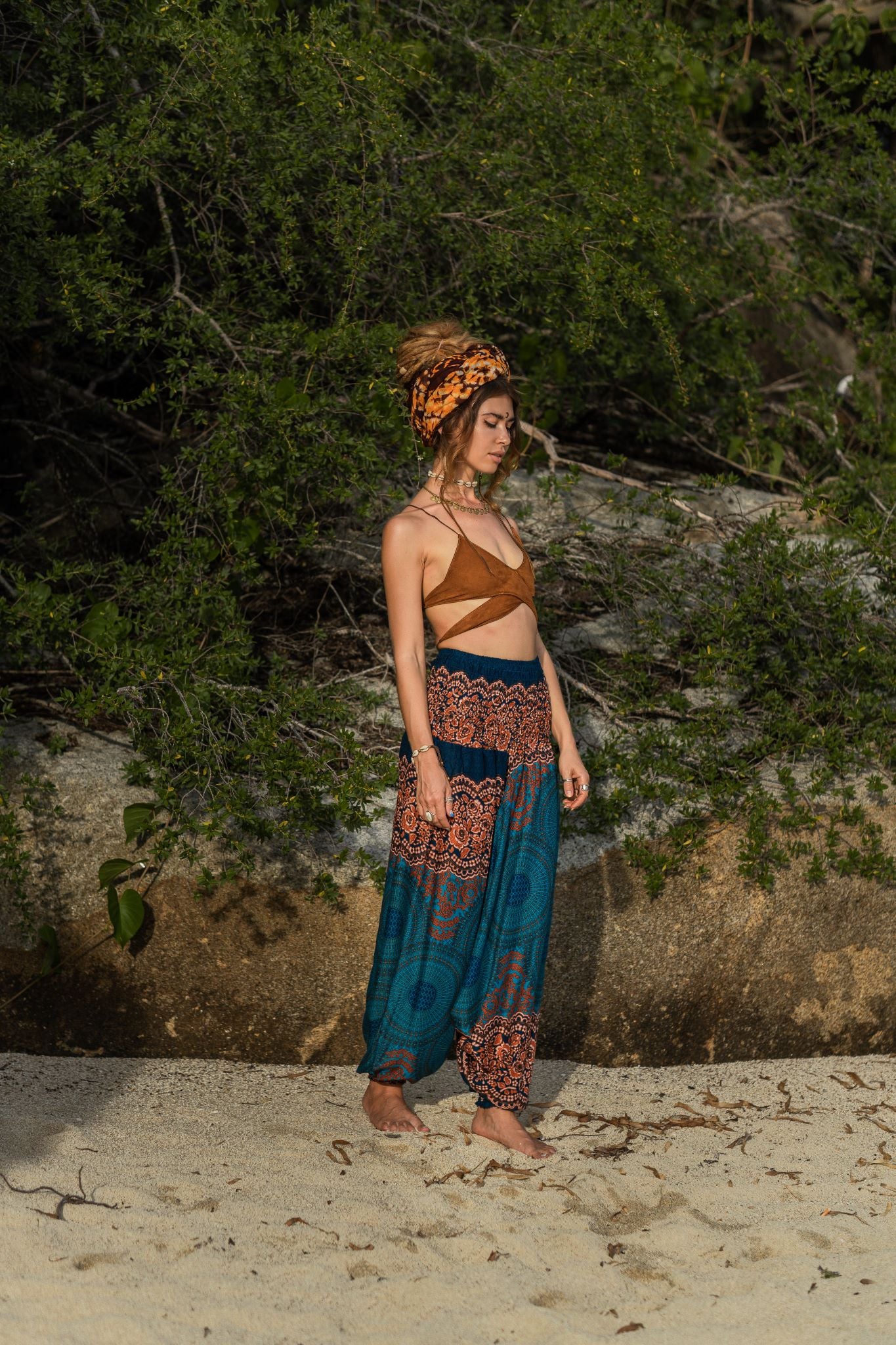 Harem Pants - Mandala Print - Teal