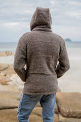 Wool Jacket - Eyelet Pattern - Brown