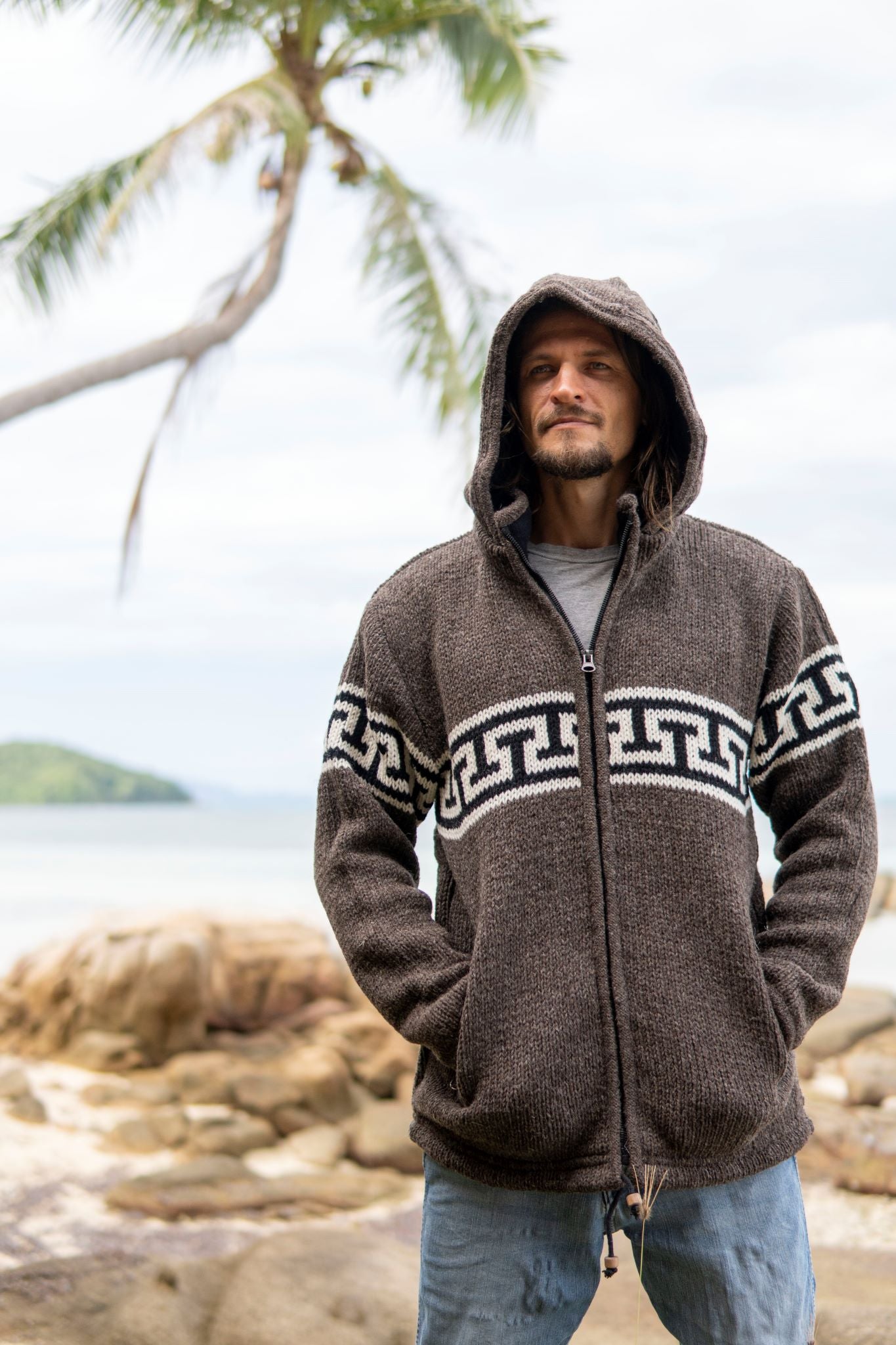 Wool Jacket - T Design - Brown