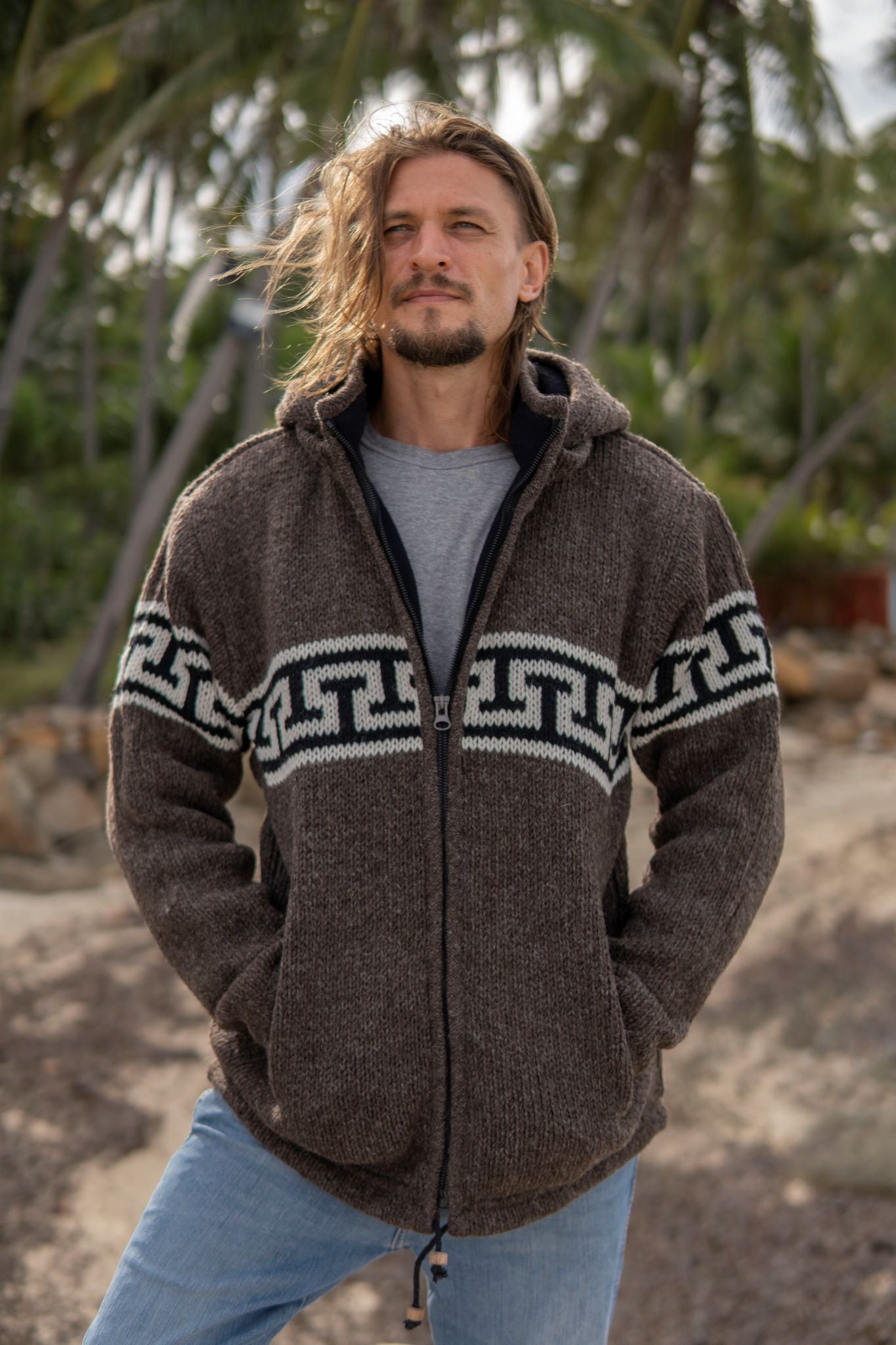 Wool Jacket - T Design - Brown