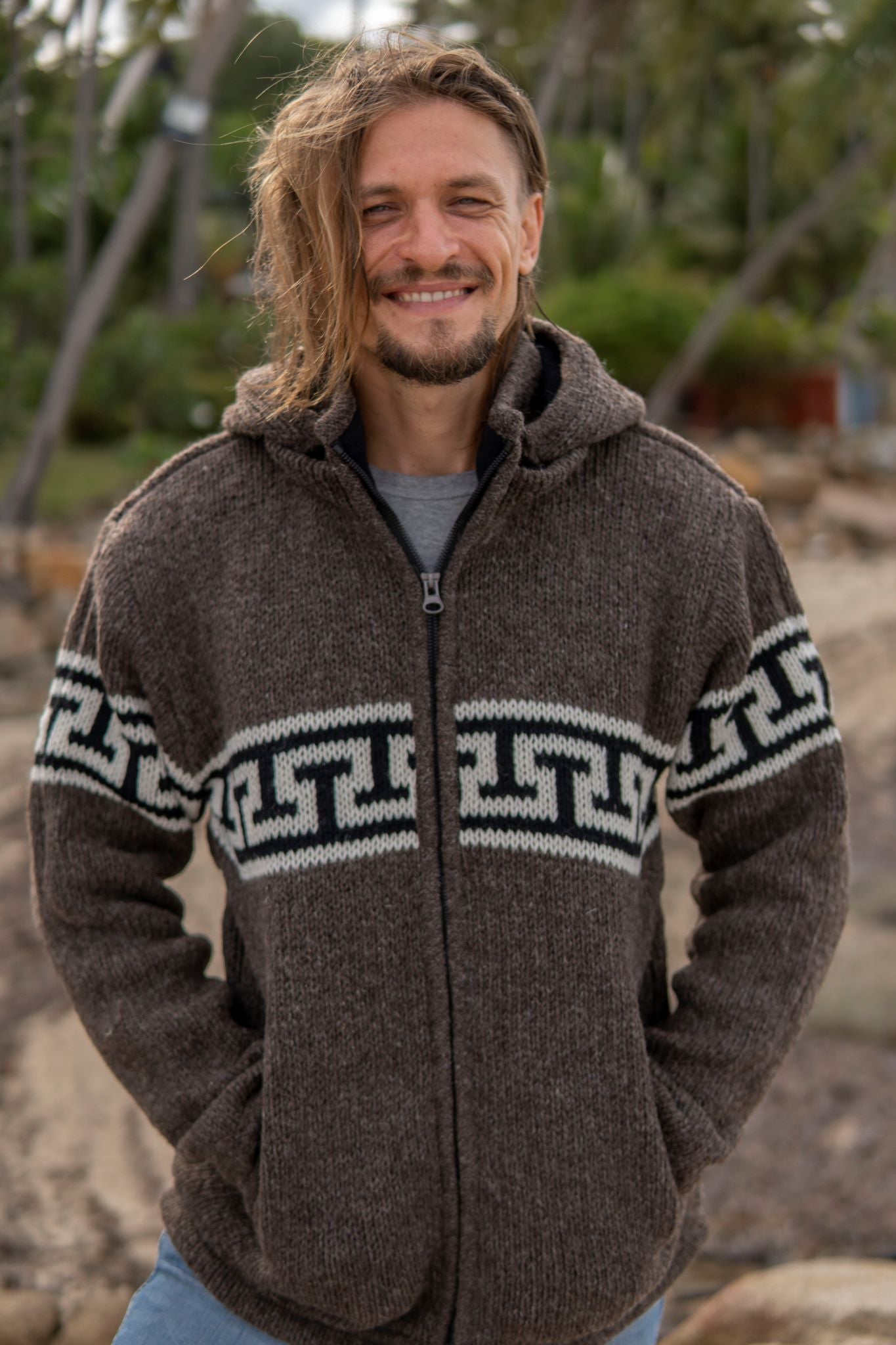 Wool Jacket - T Design - Brown