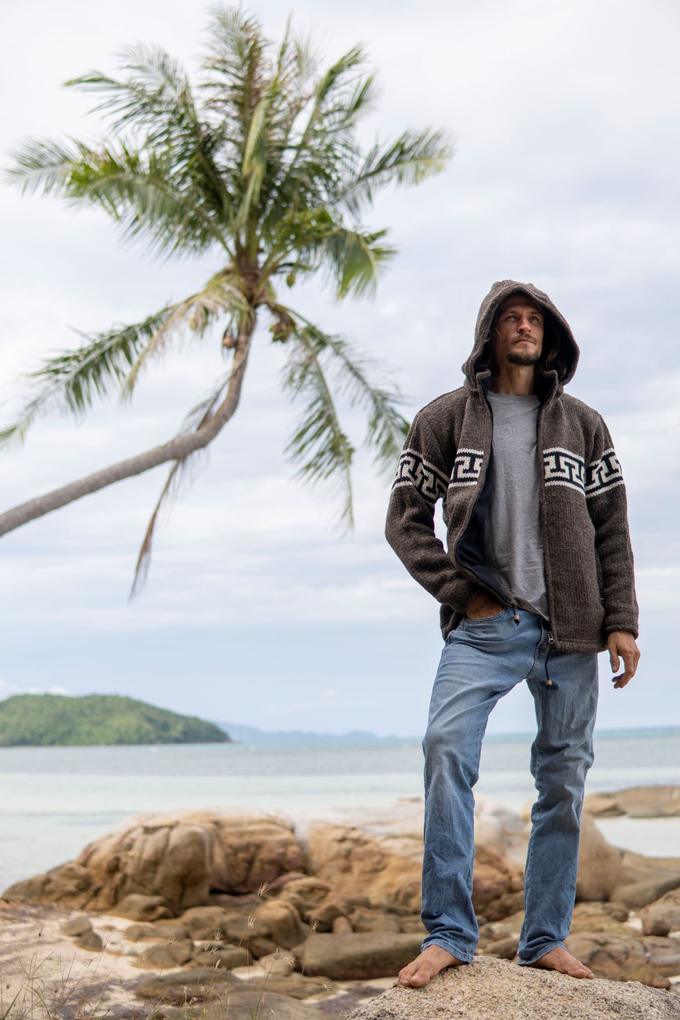 Wool Jacket - T Design - Brown