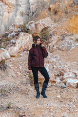 Wool Jacket - Eyelet Pattern - Maroon