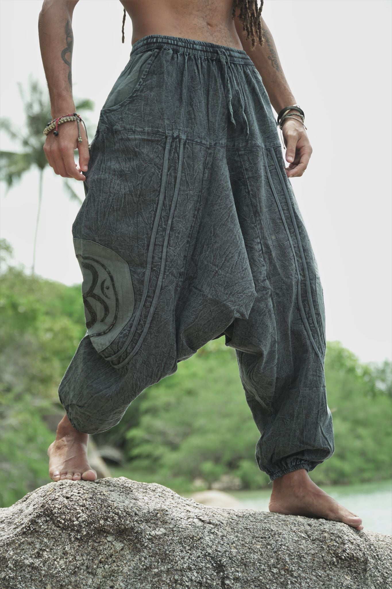 Harem Pants - Stonewash Ohm - Grey