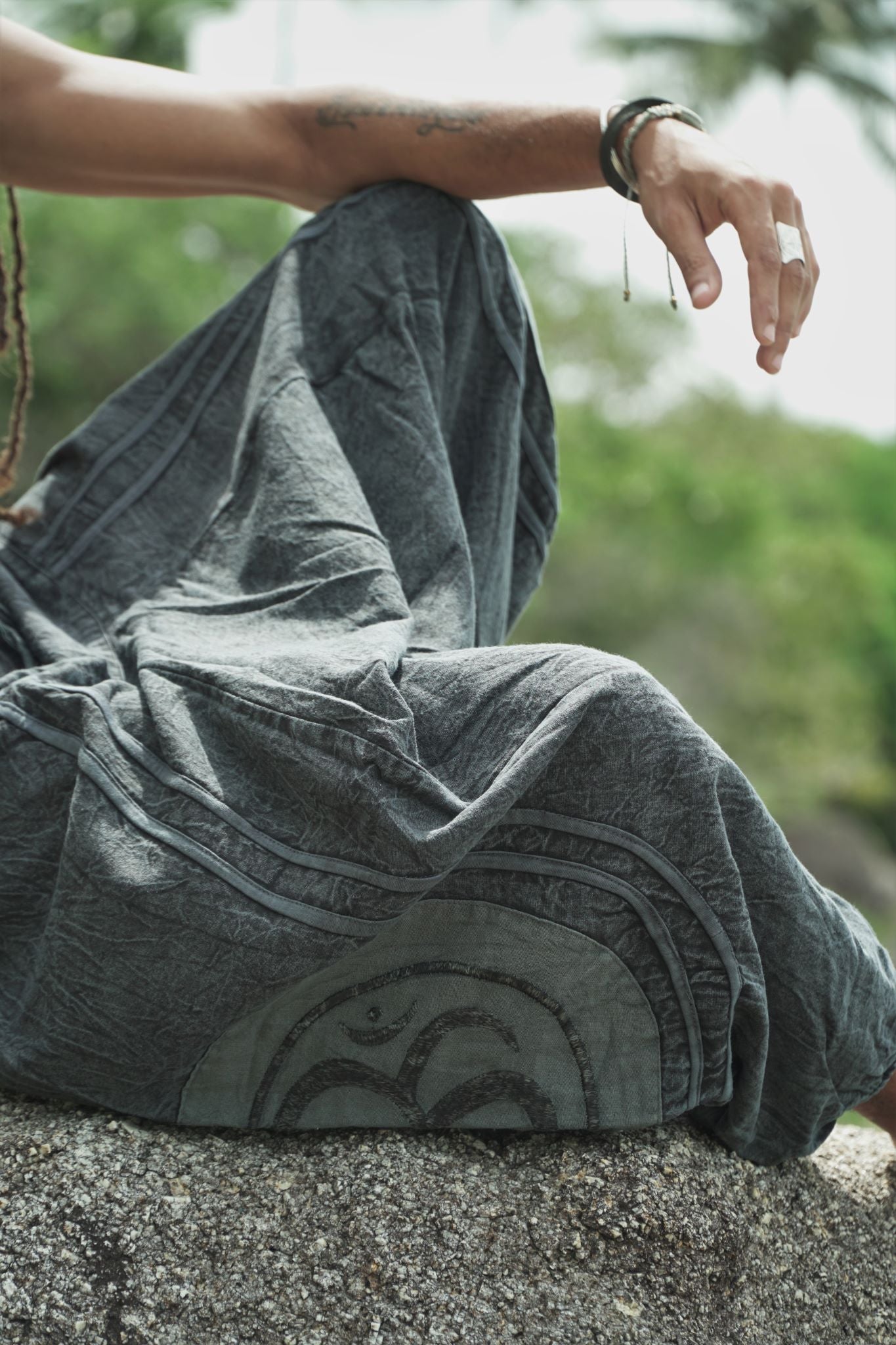 Harem Pants - Stonewashed Ohm - Grey