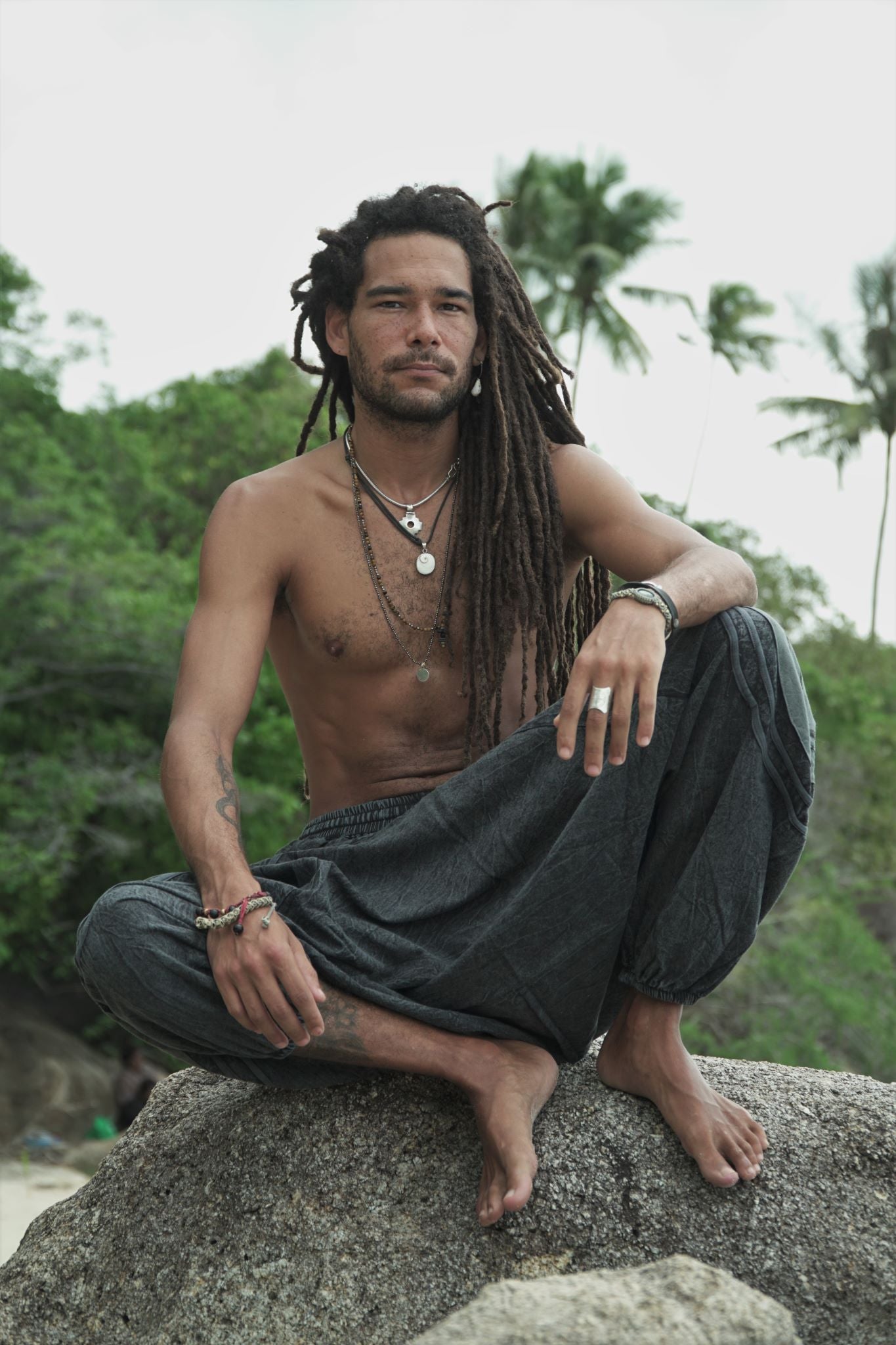 Harem Pants - Stonewashed Ohm - Grey