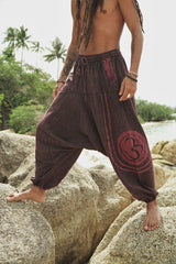 Harem Pants - Stonewashed Ohm - Red