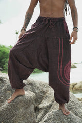 Harem Pants - Stonewashed Ohm - Red