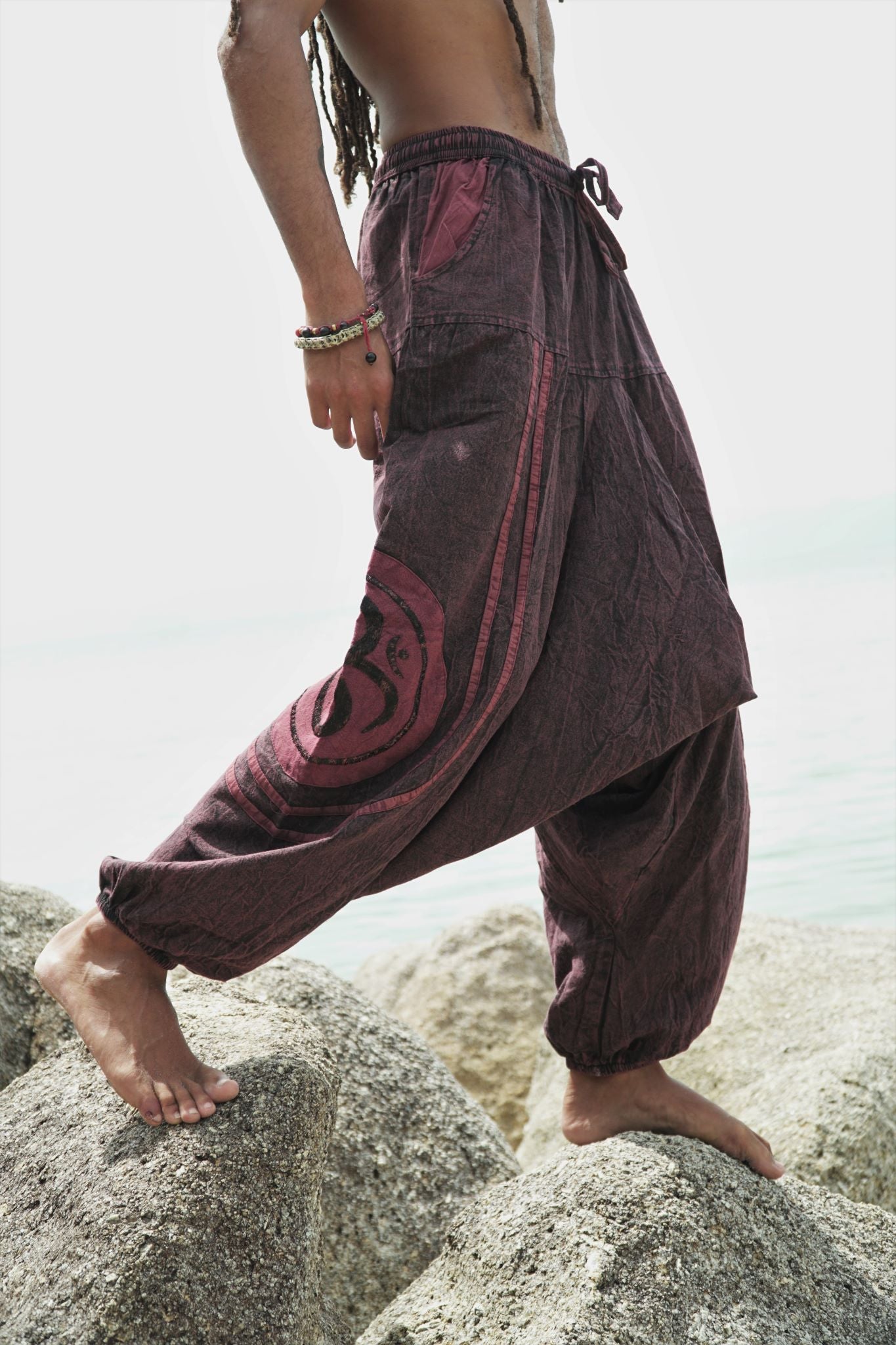 Harem Pants - Stonewashed Ohm - Red