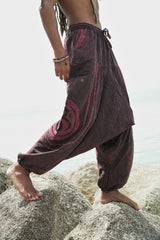 Harem Pants - Stonewashed Ohm - Red