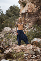 Harem Pants - Stonewashed Ohm - Navy Blue