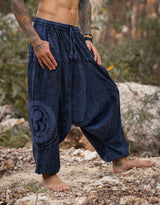 Harem Pants - Stonewashed Ohm - Navy Blue
