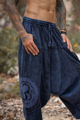 Harem Pants - Stonewashed Ohm - Navy Blue