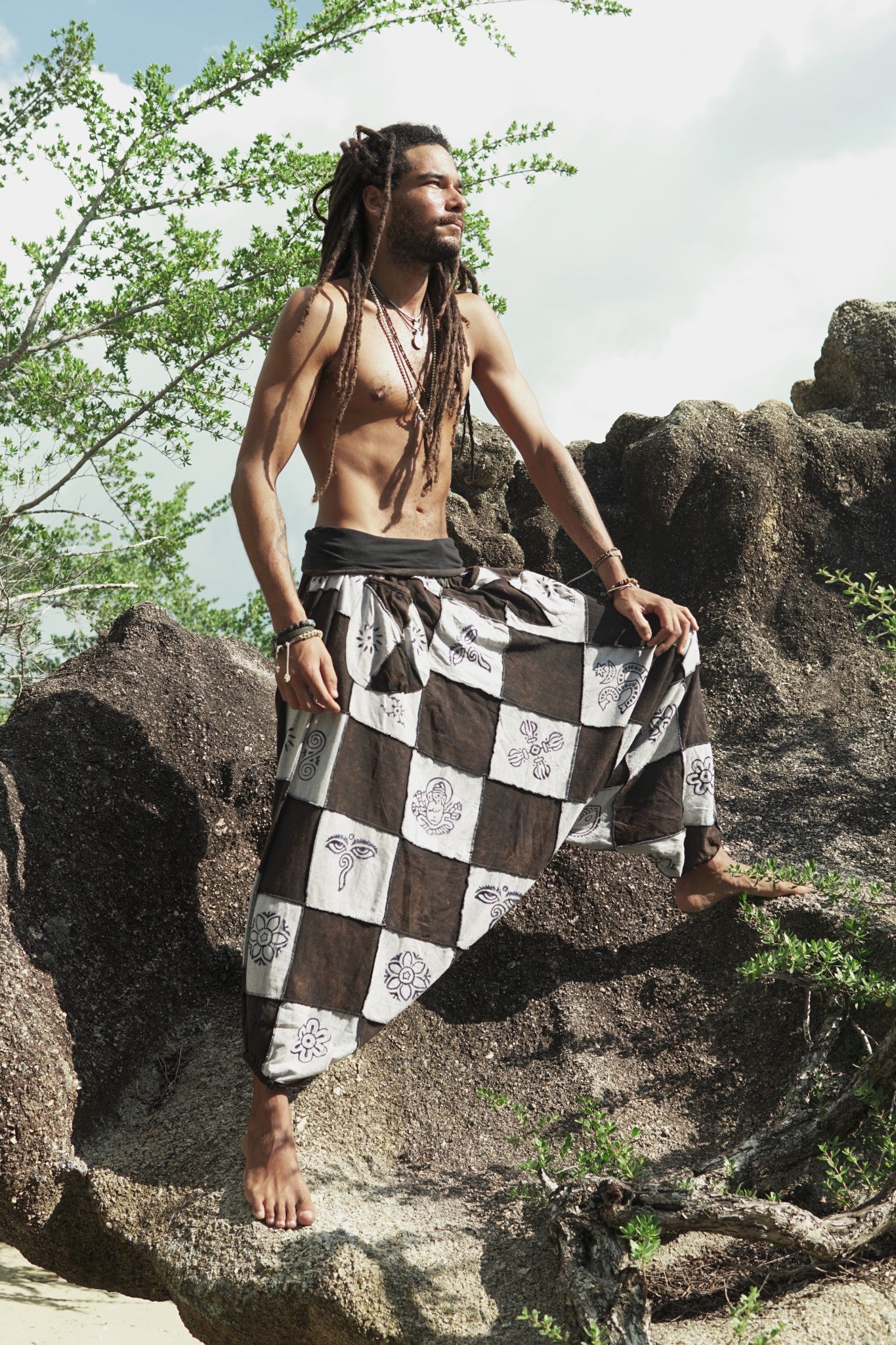 Harem Pants - Patchwork - Grey