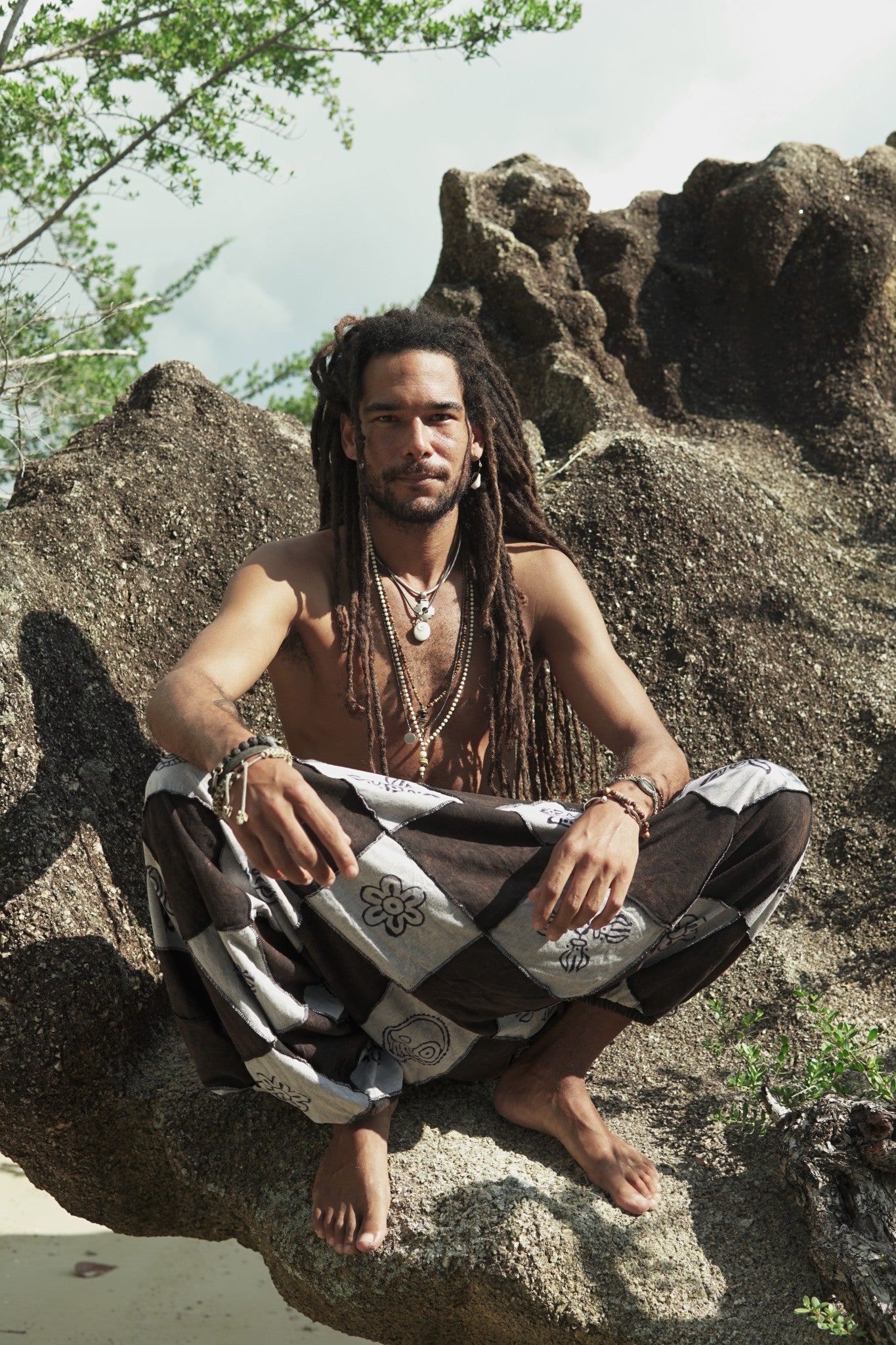 Harem Pants - Patchwork - Grey