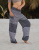 High Crotch Harem Pants - Striped - Navy