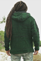 Wool Jacket - Cable Knit Aran - Green