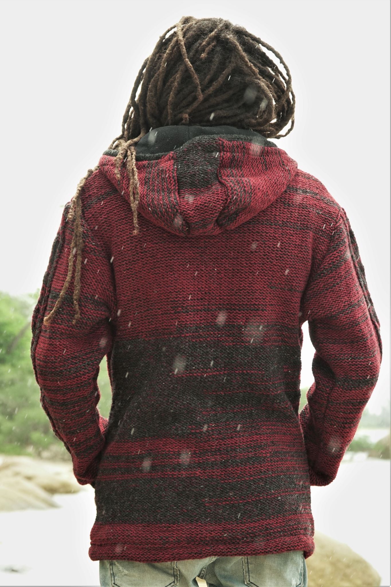 Wool Jacket - Aran - Maroon