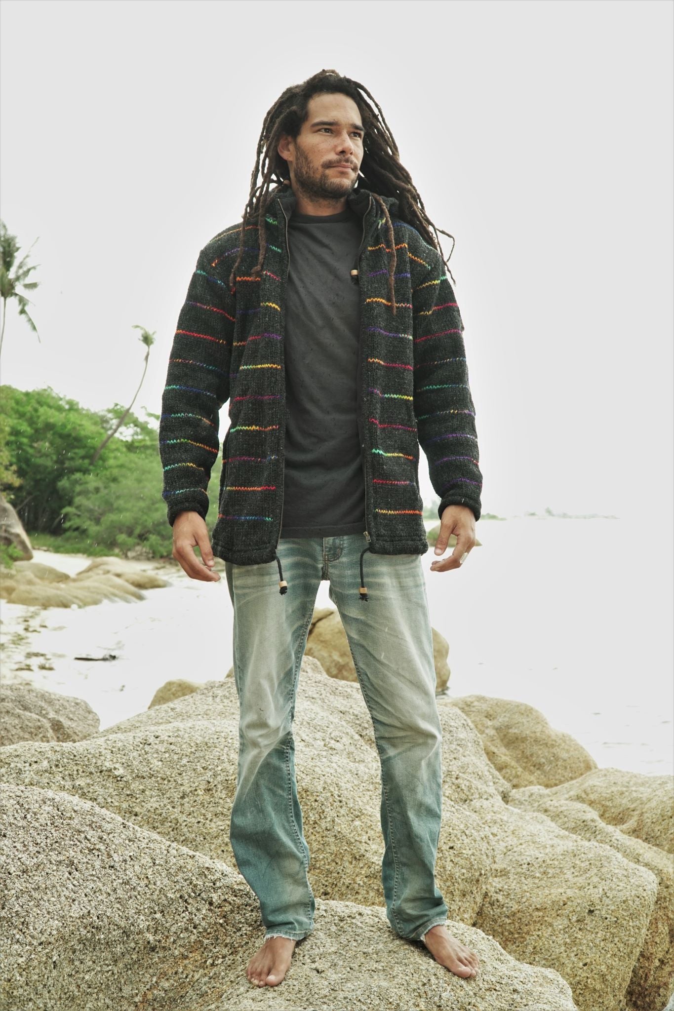 Wool Jacket - Pinstripe Rainbow