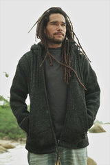 Wool Jacket - Ribbed Top - Charcoal