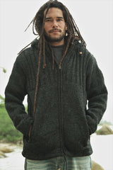 Wool Jacket - Ribbed Top - Charcoal