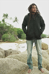 Wool Jacket - Ribbed Top - Charcoal