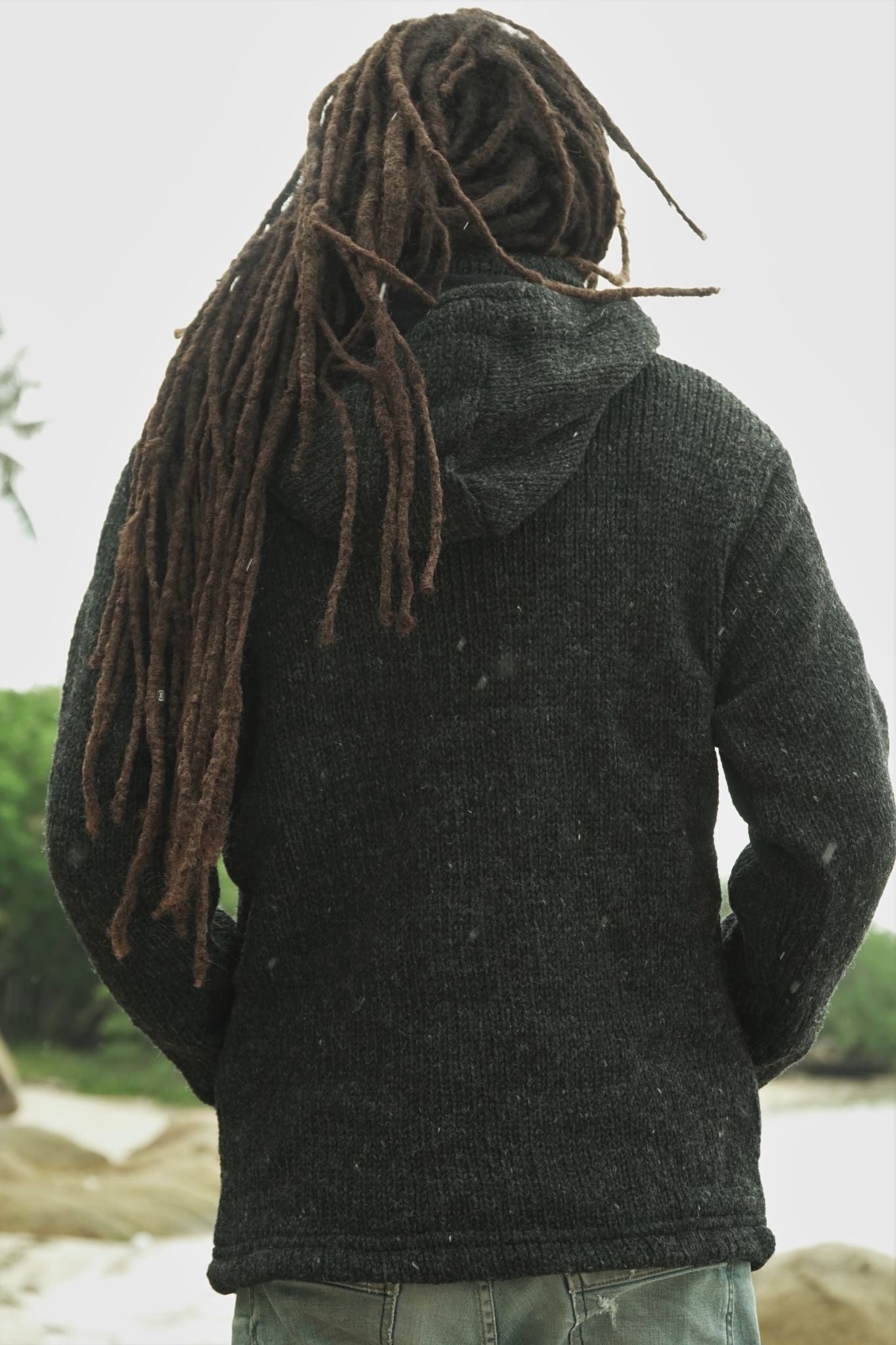 Wool Jacket Ribbed Top Charcoal KarmicChameleon