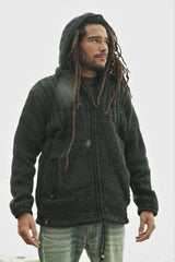 Wool Jacket - Ribbed Top - Charcoal