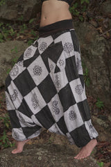 Harem Pants - Patchwork - Grey