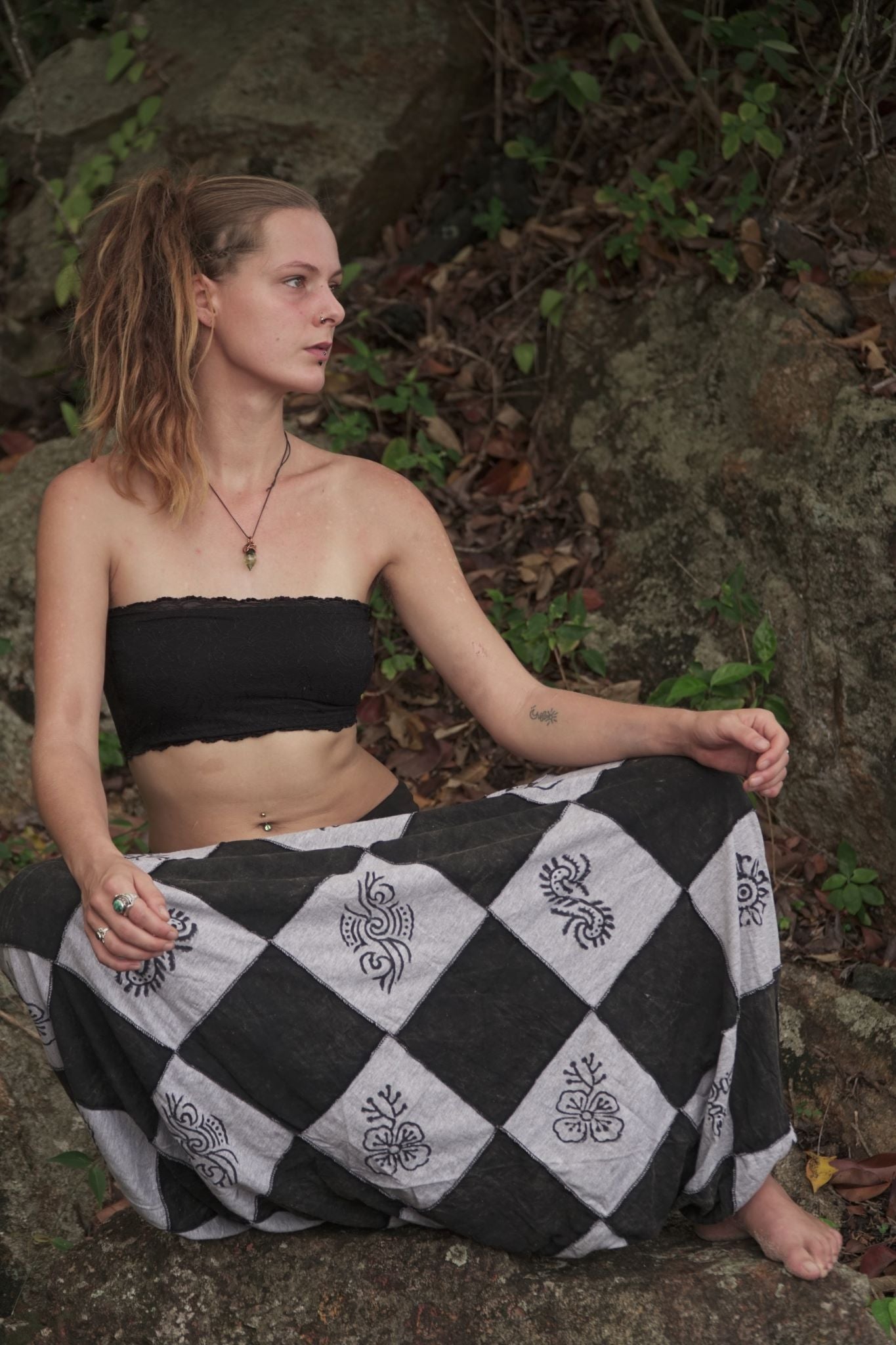 Harem Pants - Patchwork - Grey