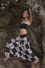 Harem Pants - Patchwork - Grey