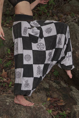 Harem Pants - Patchwork - Grey