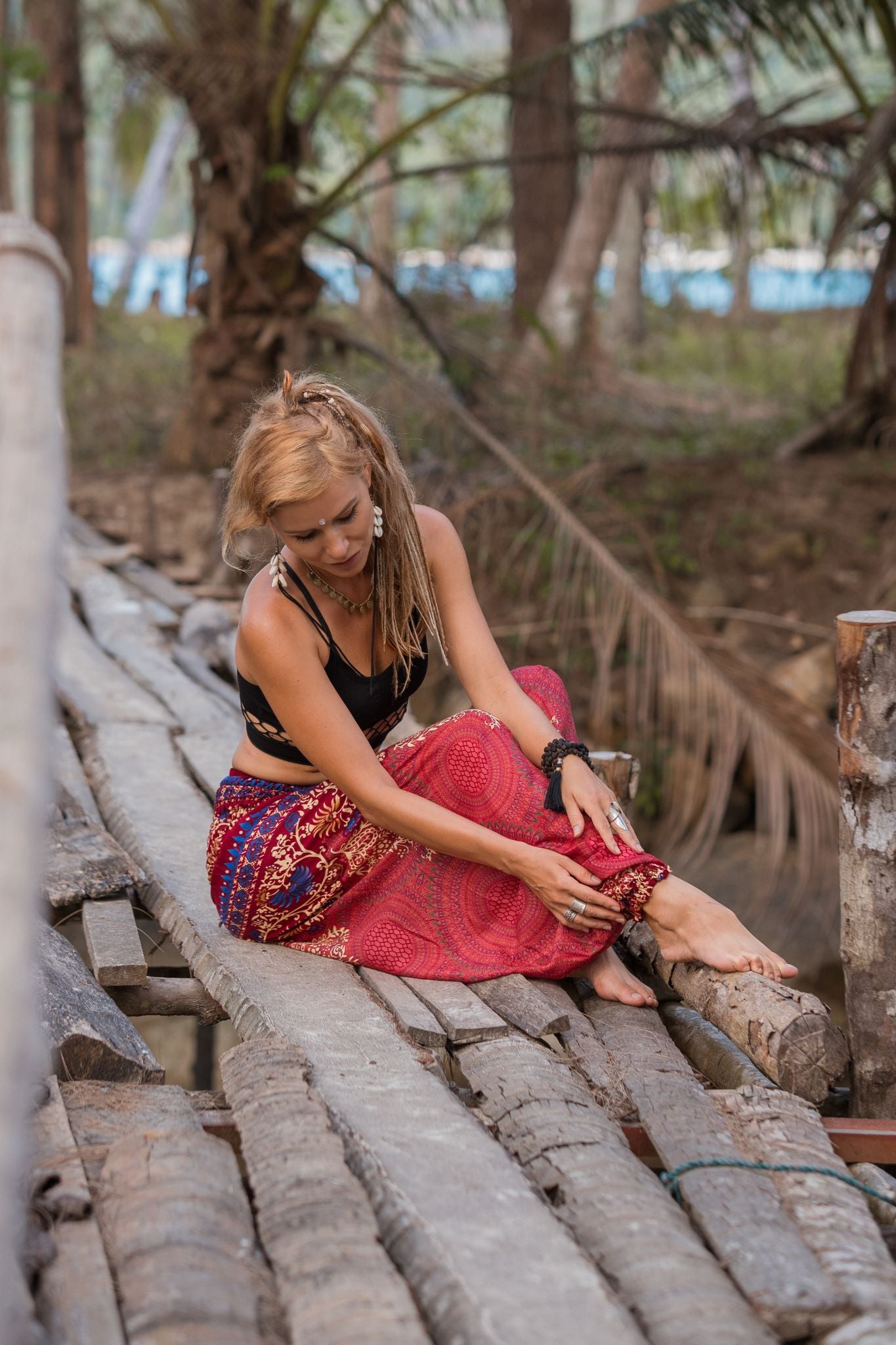 Harem Pants - Paisley Mandala - Peach