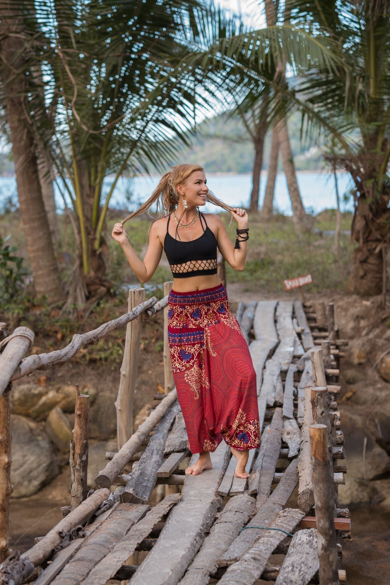 Harem Pants - Paisley Mandala - Peach