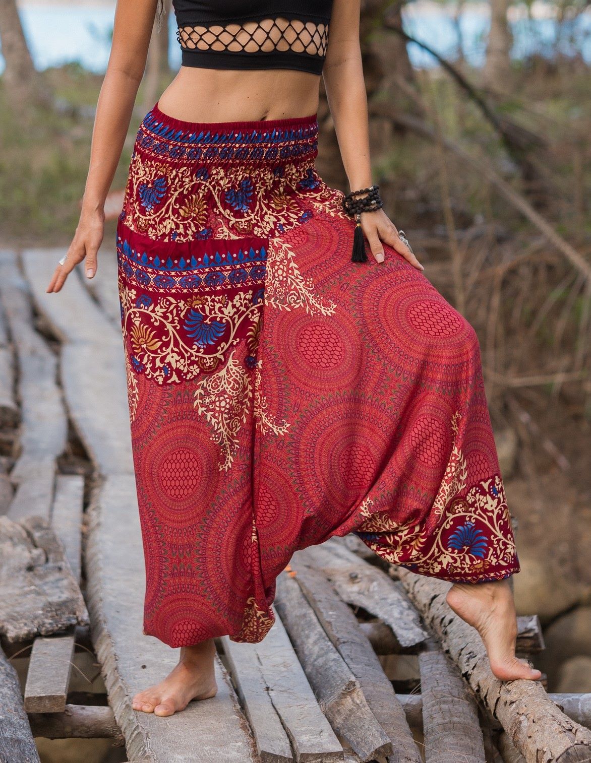 Harem Pants - Paisley Mandala - Peach