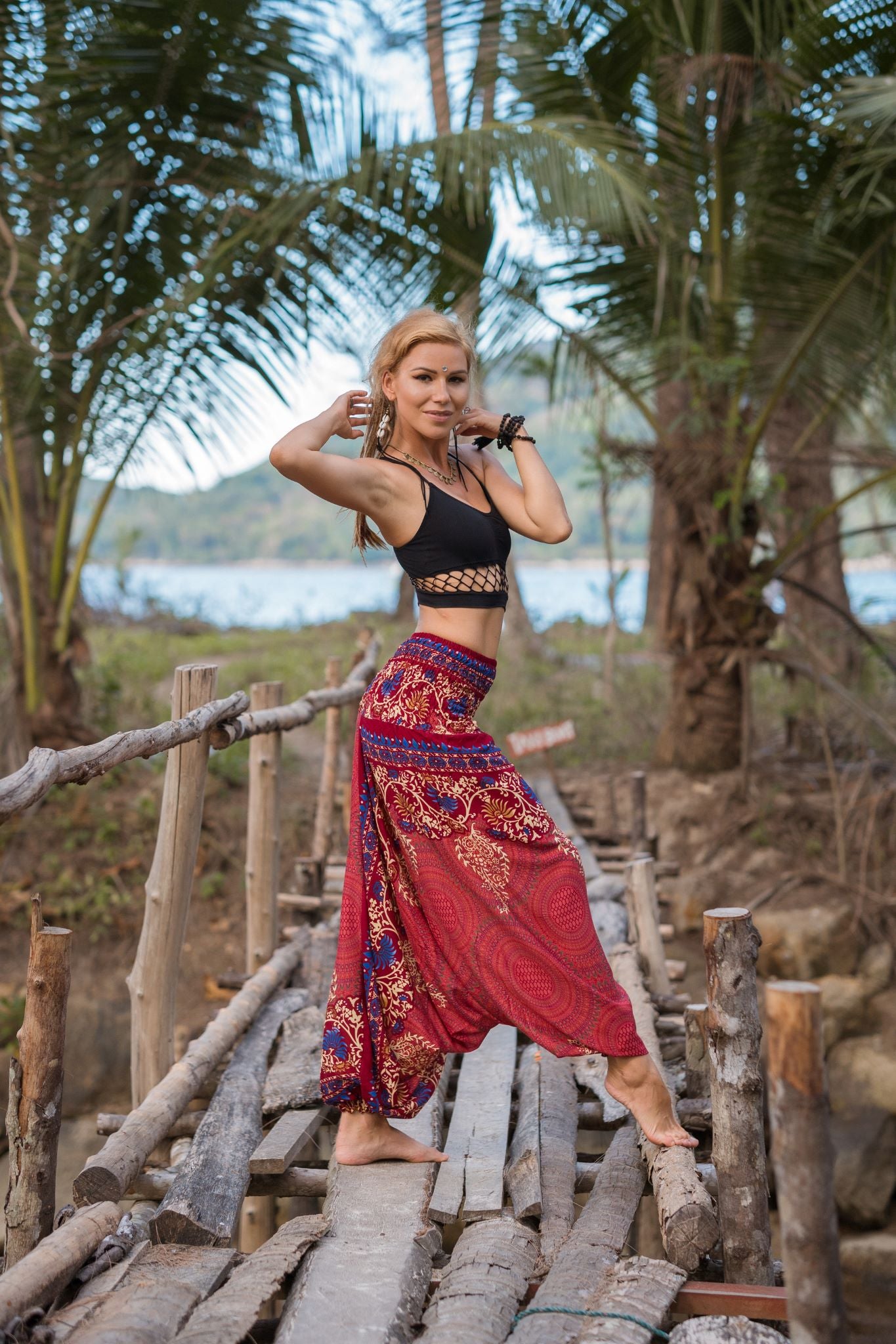 Harem Pants - Paisley Mandala - Peach