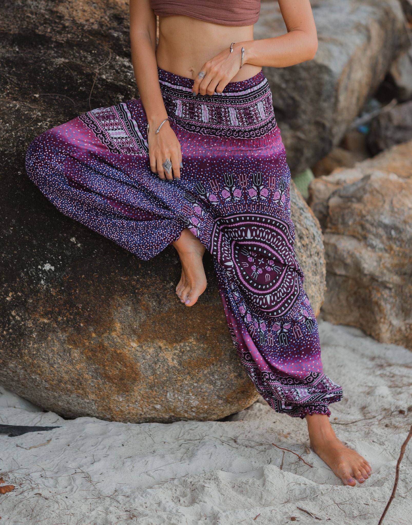Pink boho sales pants