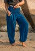 High Crotch Harem Pants - Plain - Blue