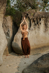 Harem Pants - Plain - Brown