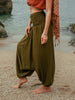 plain green harem pants regular or plus size