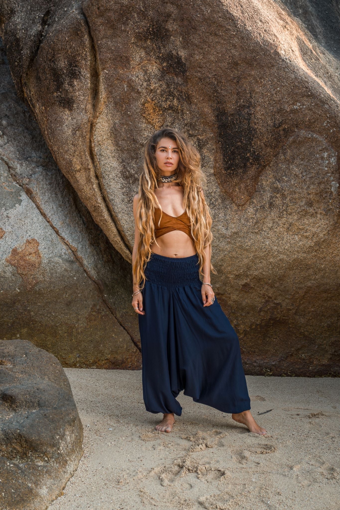 Harem Pants Plain Navy KarmicChameleon